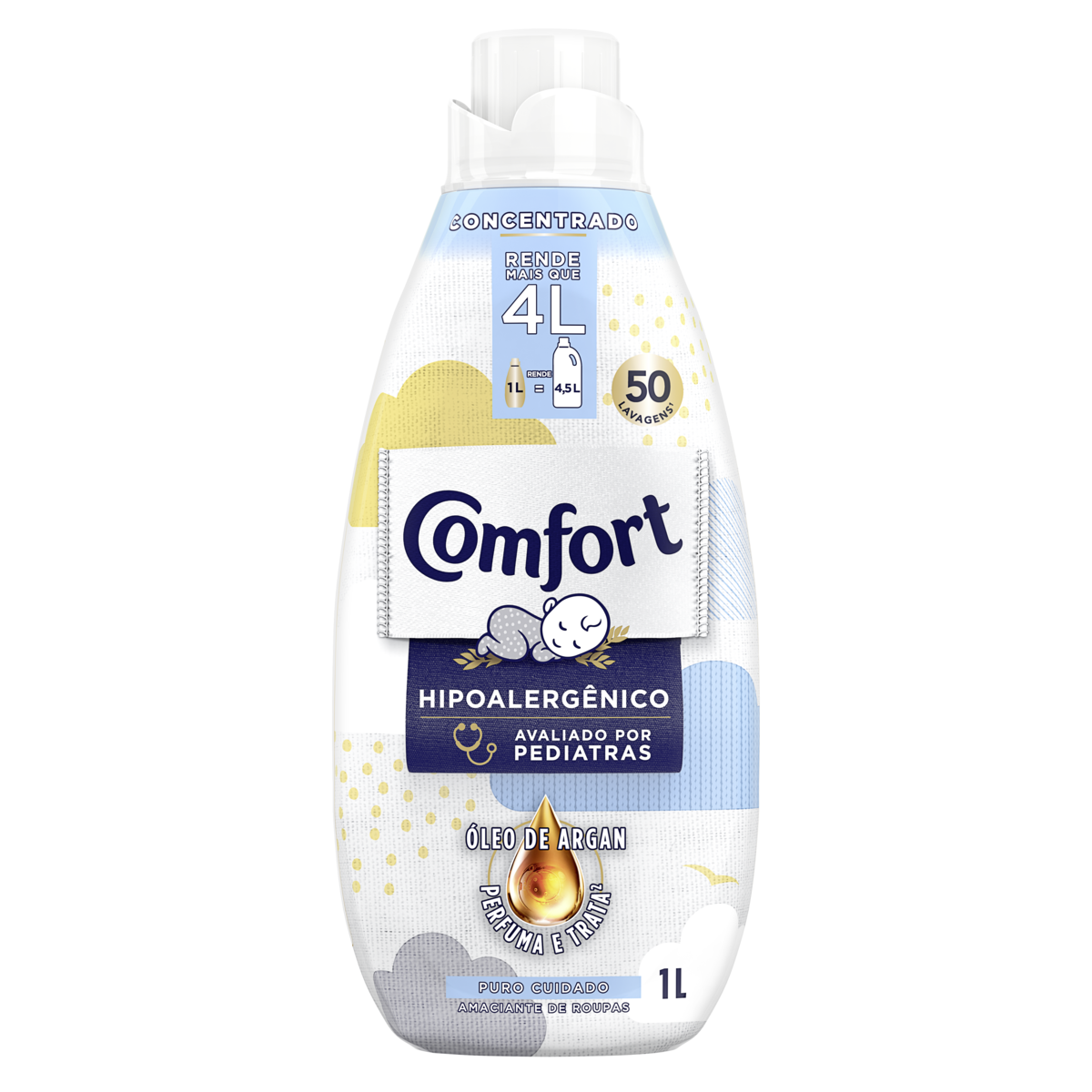 Amaciante Comfort Concentrado Puro Cuidado 1L